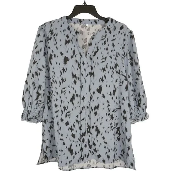 Women's Blue 3/4 Puff Sleeve Top XL - Picture 1 of 7